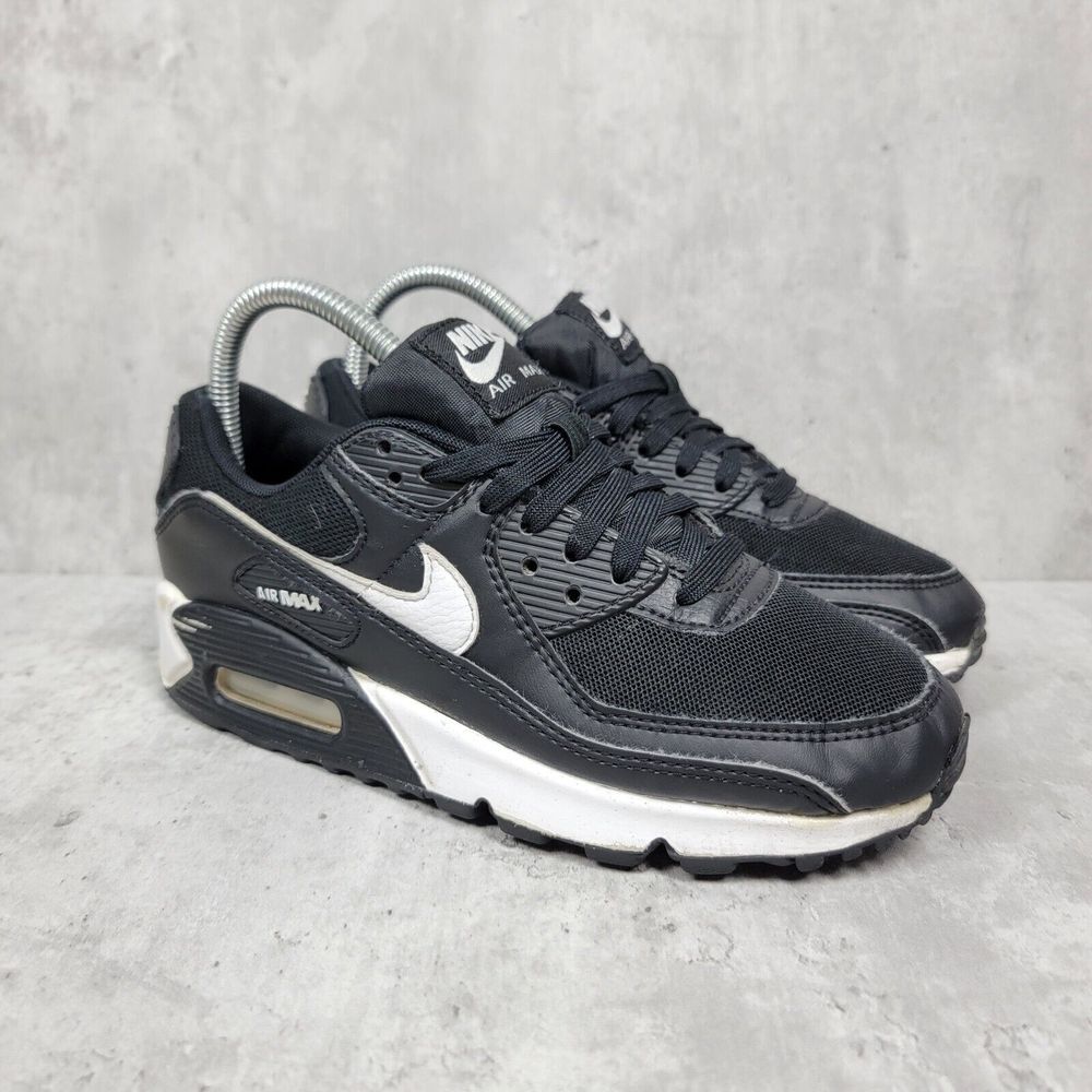 Womens Nike Air Max 90 Lifestyle Shoes Black White DH8010-002 Size 6.5